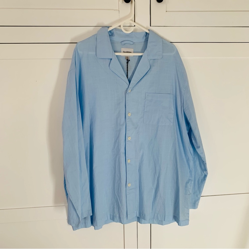 Goodfellow Bayshore Blue Long Sleeve Button Up Shirt Size XXL